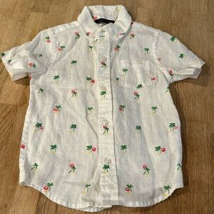 Janie and Jack Linen Palm‎ Print Shirt